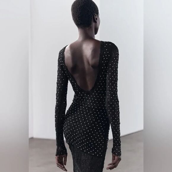 ZARA LACE RHINESTONES TOP - Picture 6 of 10